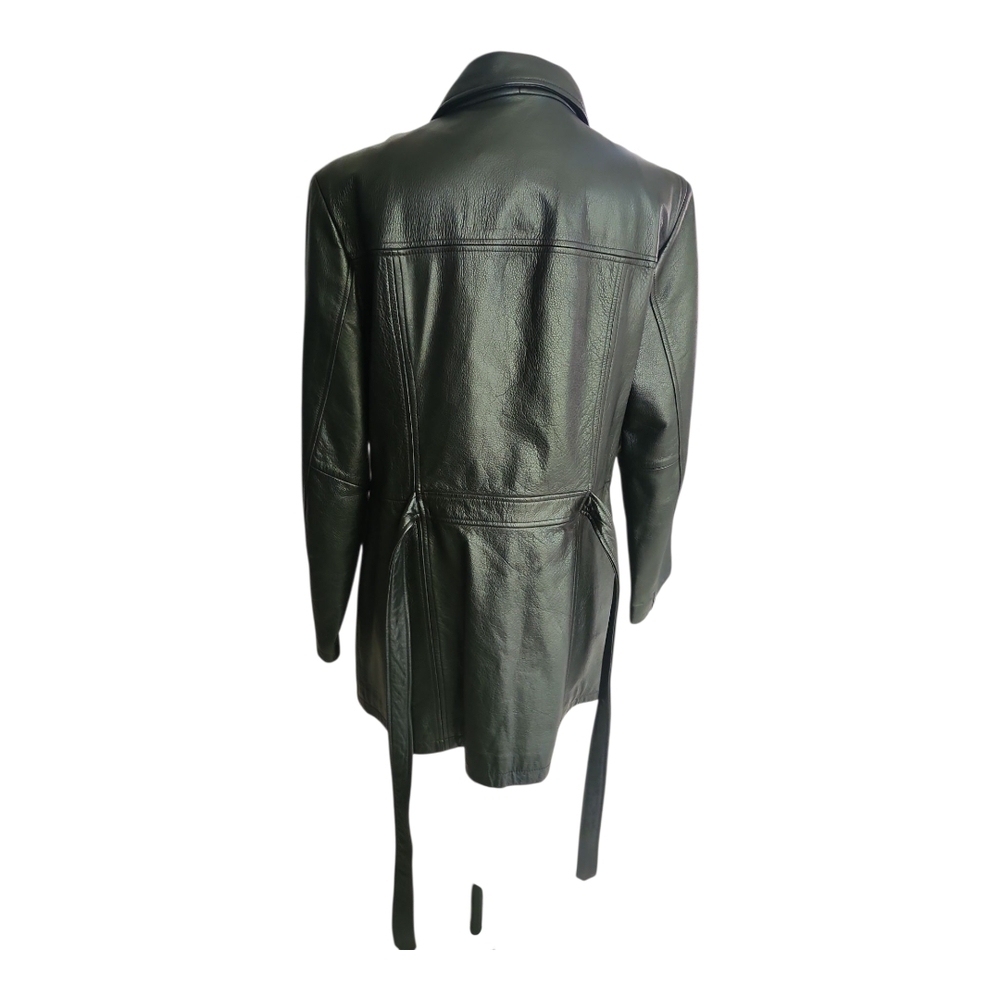 Modern Essentials Black Faux Leather Belted Jacket – Size Medium, Minimalist - Picture 7 of 10